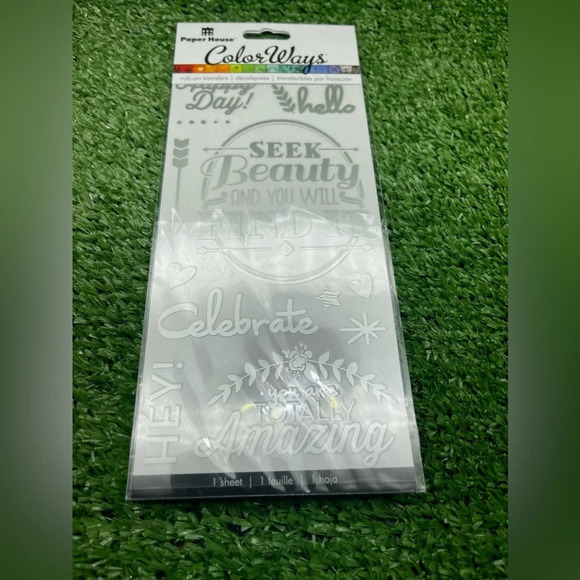 Paper House Color Ways Rub-on Transfers, Bundle of 4, Silver/White, NWT - Picture 2 of 3